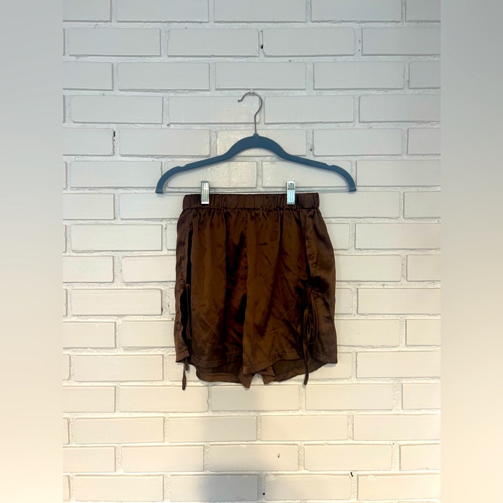 Brown Silky Shorts